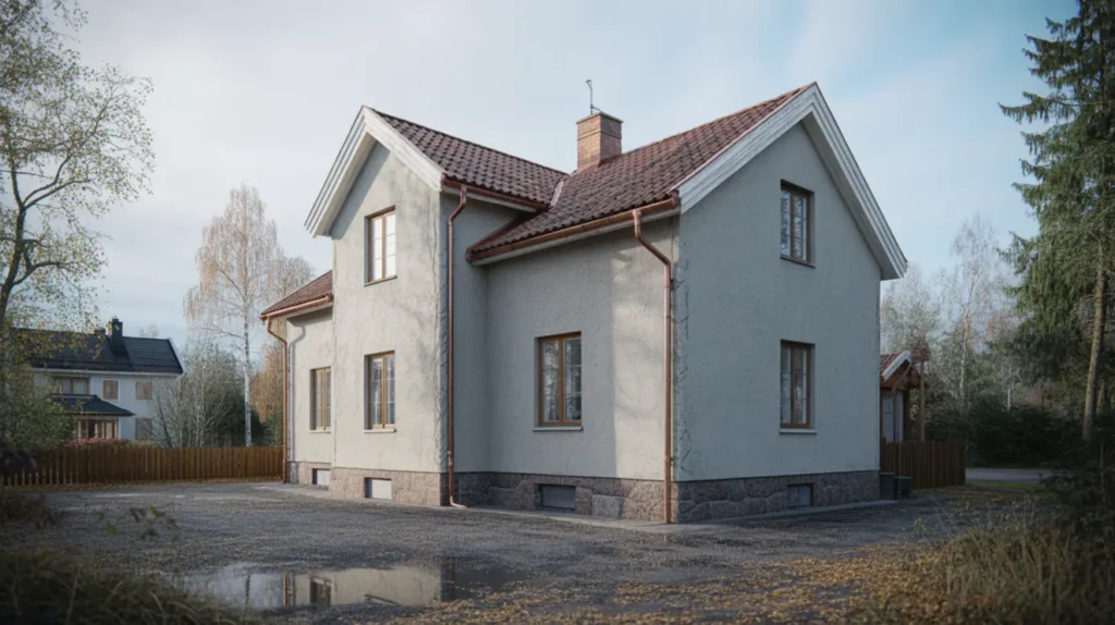 fasadrenovering och ny puts p villa i m rsta sigtuna