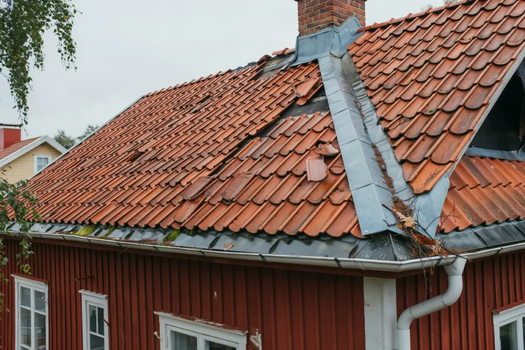 pannor som glidit eller spruckit s kontrollerar du taket s kert efter bl st och ov der